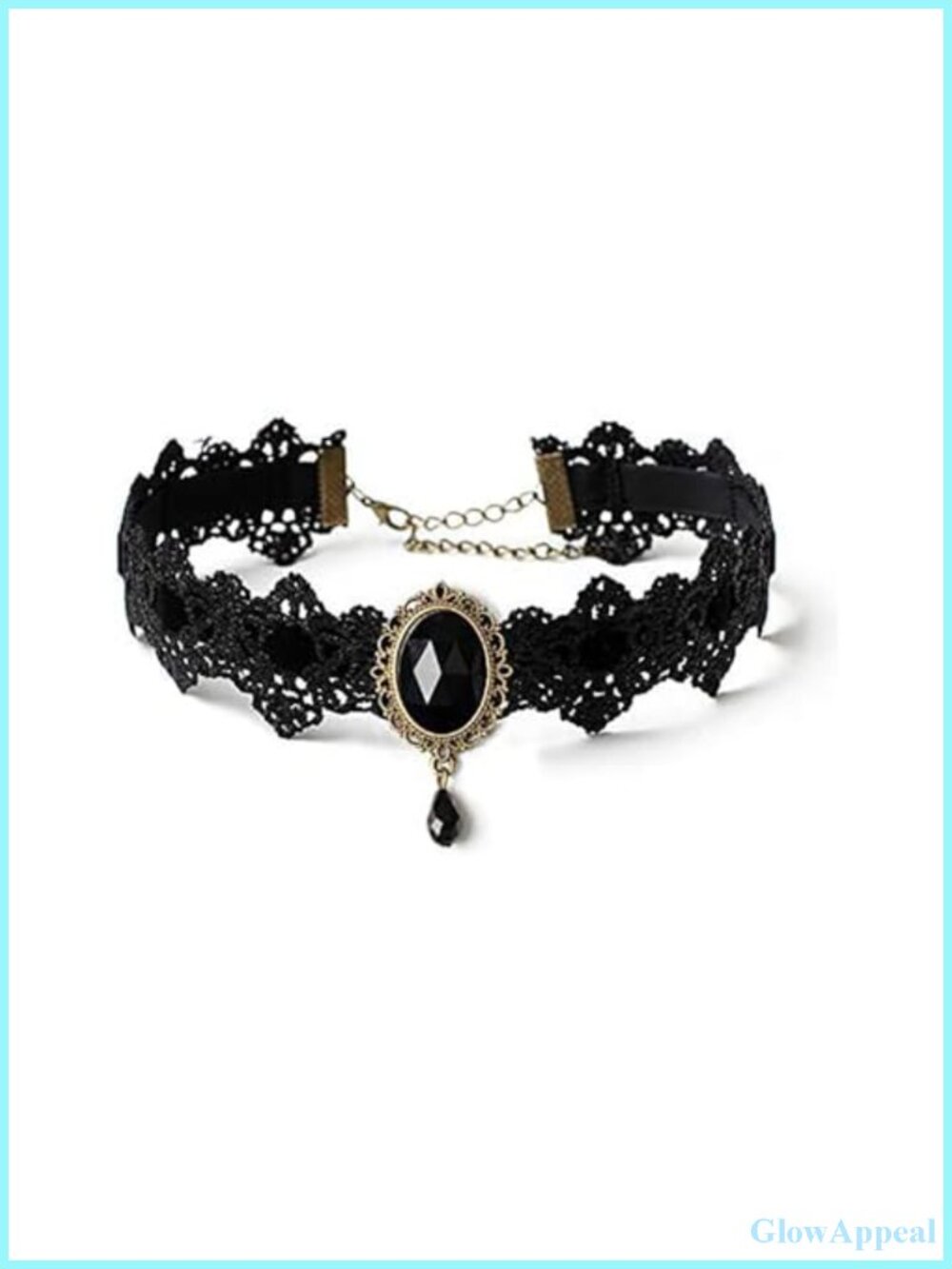 Gothic Lace Choker Necklace Crystal Pendant Steampunk Vampire Costume